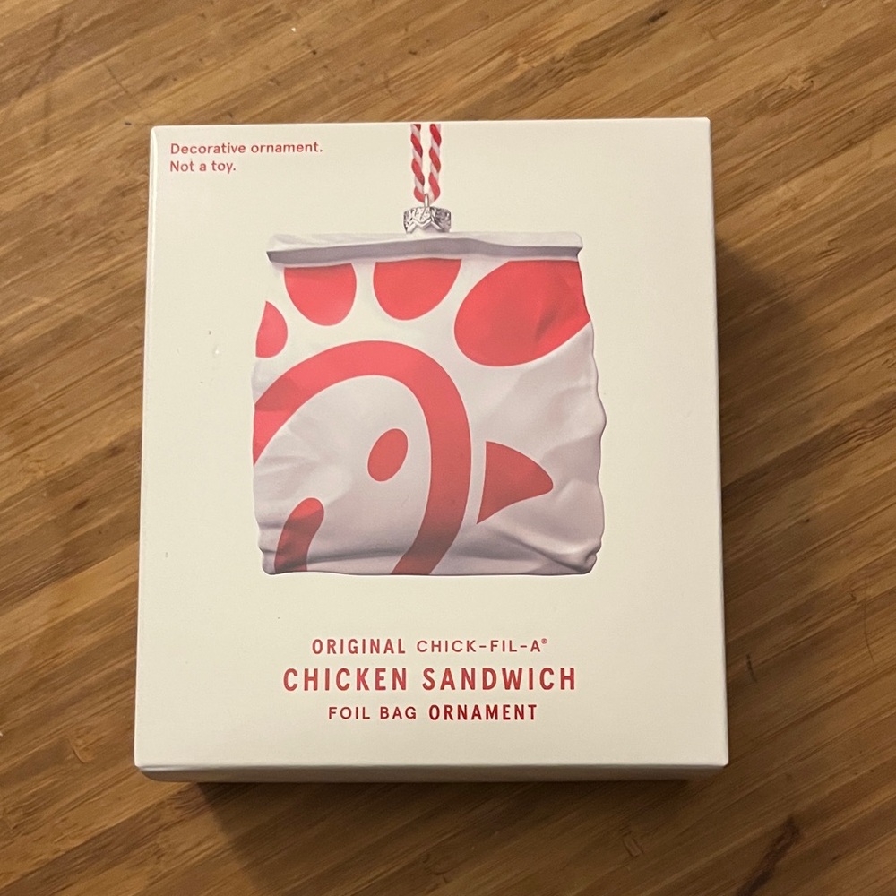 Chick-fil-A Original Chicken Sandwich Bag Holiday Ornament 2024 LIMITED EDITION